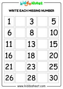 Missing Number Worksheet Free Printable Files - Kiddosheet