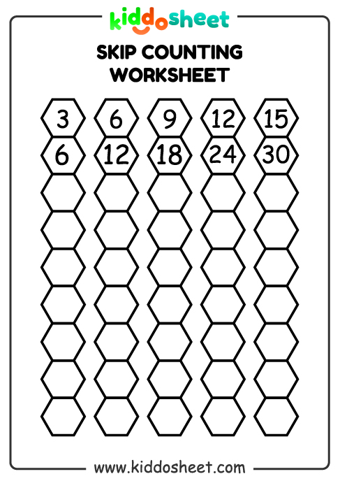 Skip Counting 3 6 9 12 15 Printable Worksheet Files Kiddosheet