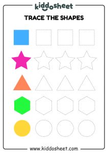 Trace The Shapes – Printable Worksheet Files - Kiddosheet