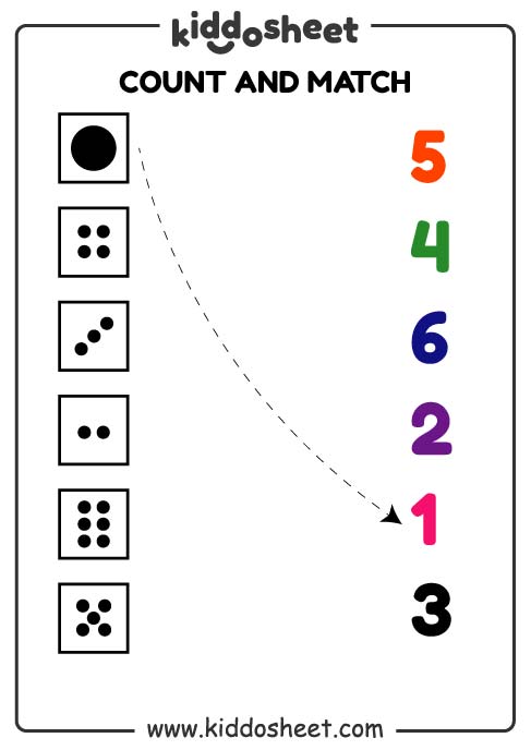Kindergarten Worksheet Count And Match Printable Files Kiddosheet
