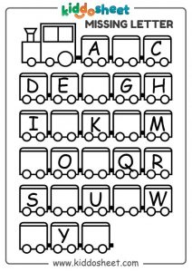 Missing Letter – Free Printable Worksheet Files - Kiddosheet