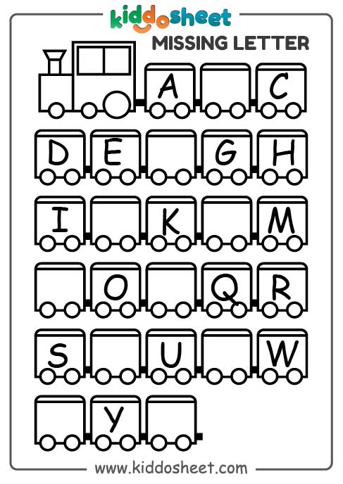 Missing Letter Free Printable Worksheet Files Kiddosheet