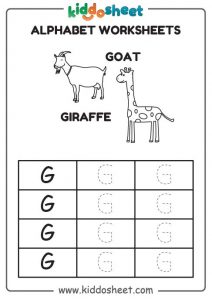 Alphabet Letter Tracing Worksheet – Goat – Giraffe Free Printable Files ...