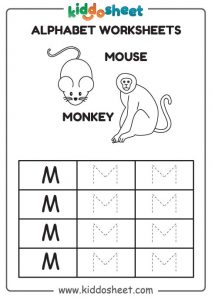 Alphabet Letter Tracing Worksheet – Mouse – Monkey Free Printable Files ...