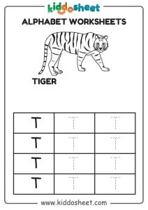 Alphabet Letter Tracing Worksheet – Tiger Free Printable Files - Kiddosheet