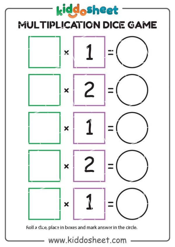 Free Mathematical Games - Multiplication Dice