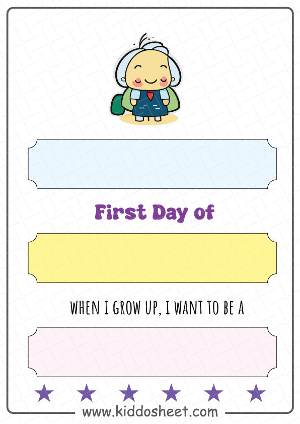 My First Day of School Printable Free Download