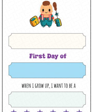 My First Day of School Printable Free Download