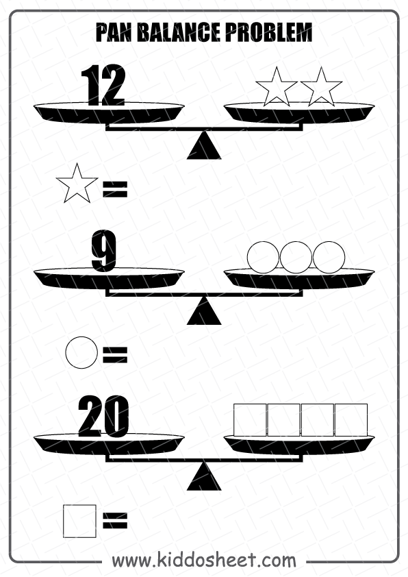 Pan Balance Worksheets Printable