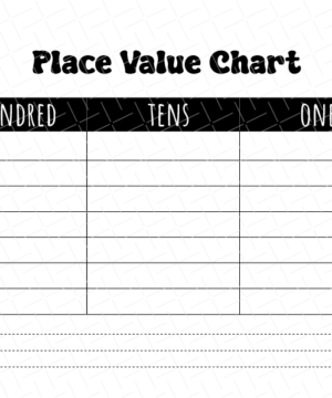 Place Value Chart Printable Free Download