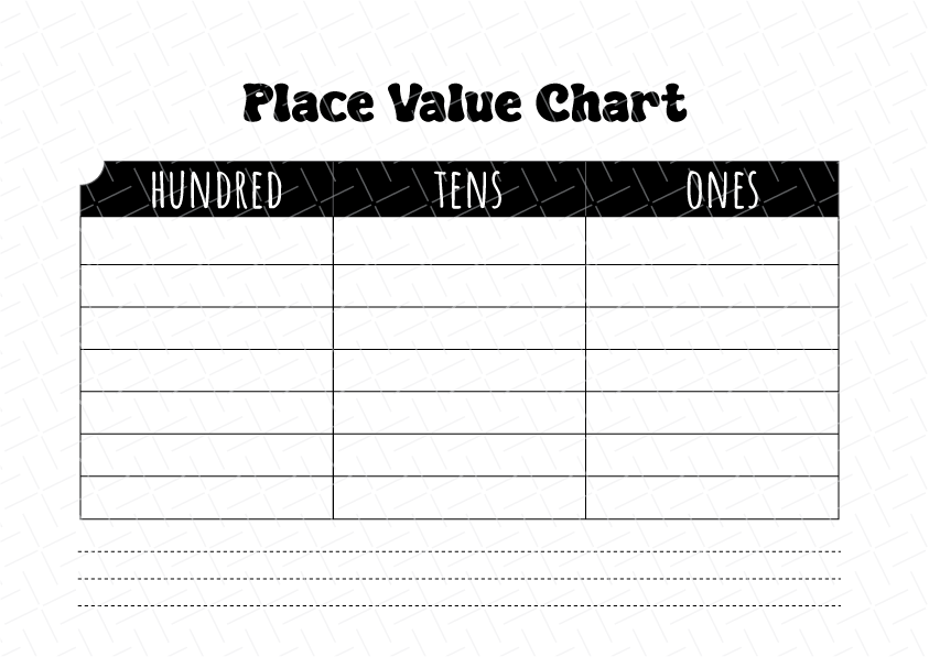 Place Value Chart Printable Free Download