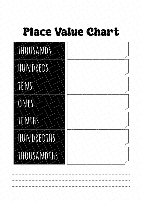 Place Value Chart Printable Free Download